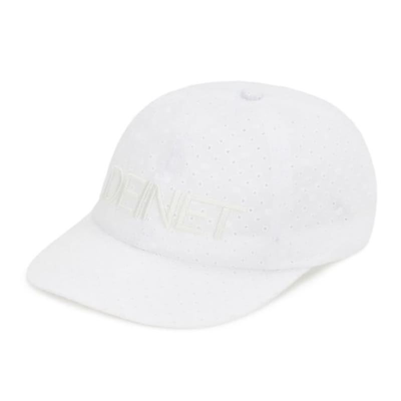DEINET DEINET PUNCHING LACE LOGO CAP IN WHITE