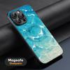 HD Seawater Art Popular Phone Case For iPhone 17 16 15 14 13 12 11 Plus Pro Max  High-end Luxury Magsafe Sheepskin