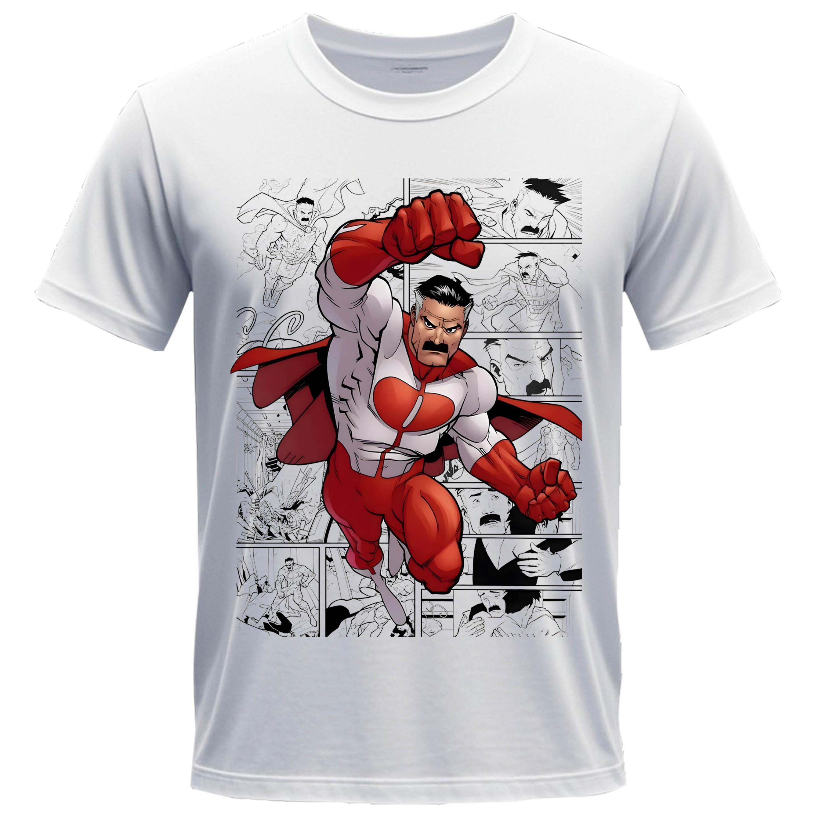 

Omni-man animation T-Shirts Tv Invincible Men Women Adult Anime 100% Cotton T Shirt Round Collar Short Sleeve All Seasons Top... S разноцветный