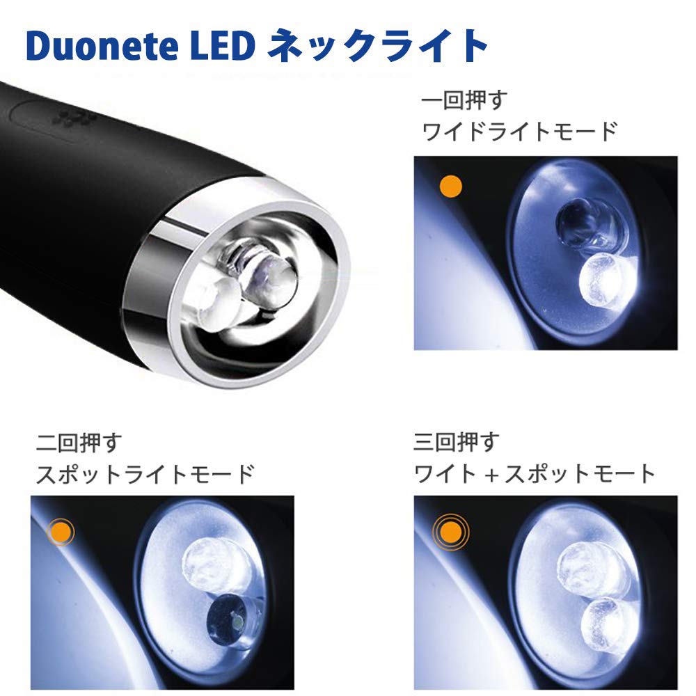 MOSMEE LED Neck Book Walking Work USB Rechargeable Light, Light, Flashlight, Light, Light, (Black)