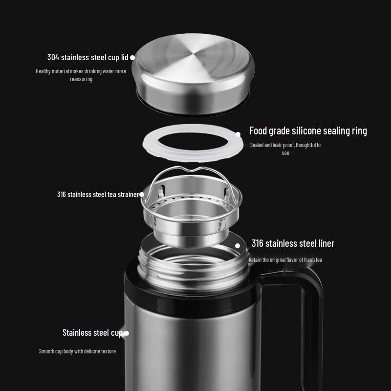 Simita Stainless Steel Thermos Mug with Handle and Tea Infuser