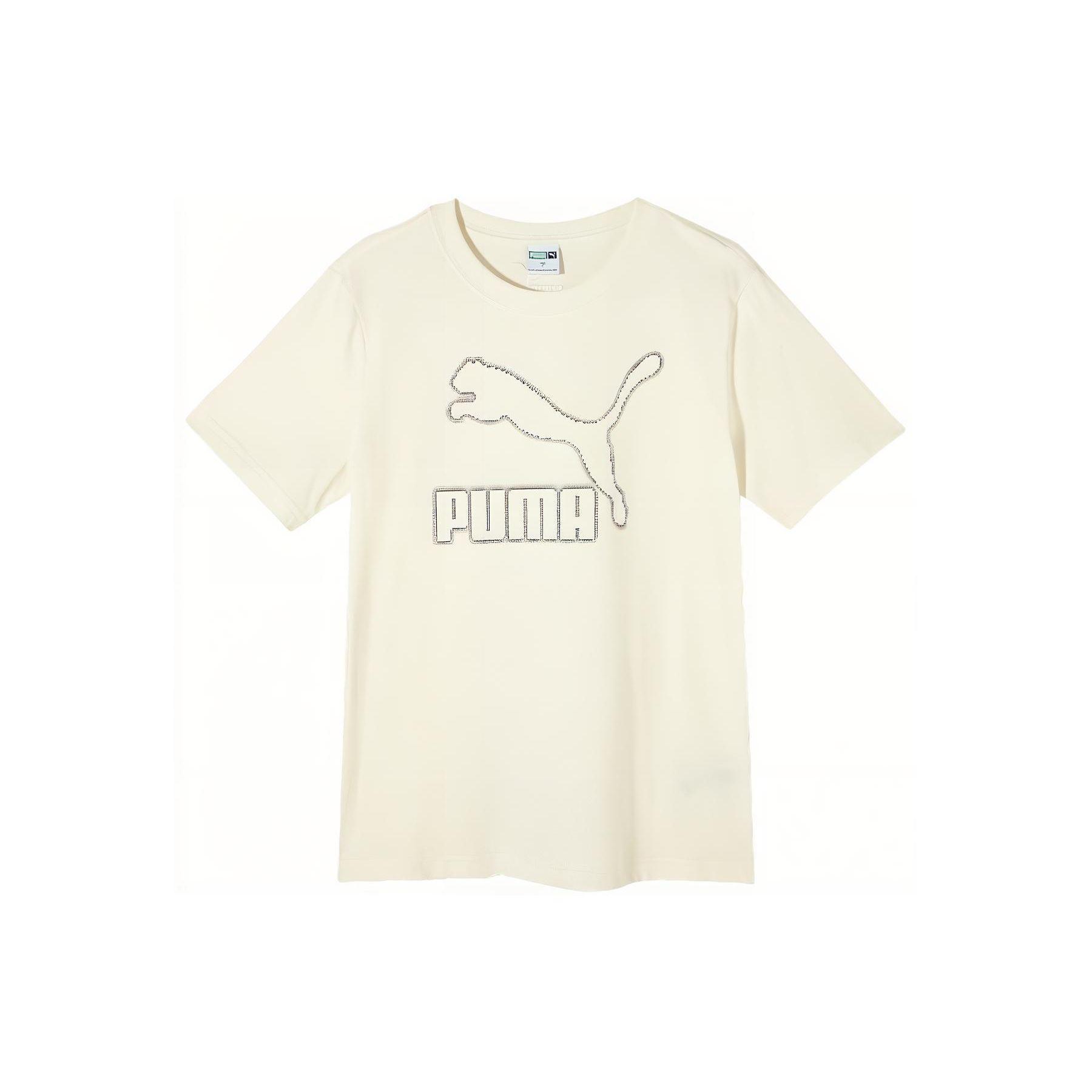 

Puma Swxp Dancemania Логотип Принт Дышащий Пуловер Удобный Повседневный Спортивный Круглый Вырез Короткий Рукав Футболка Мужские Топы Белый 628038-65 M