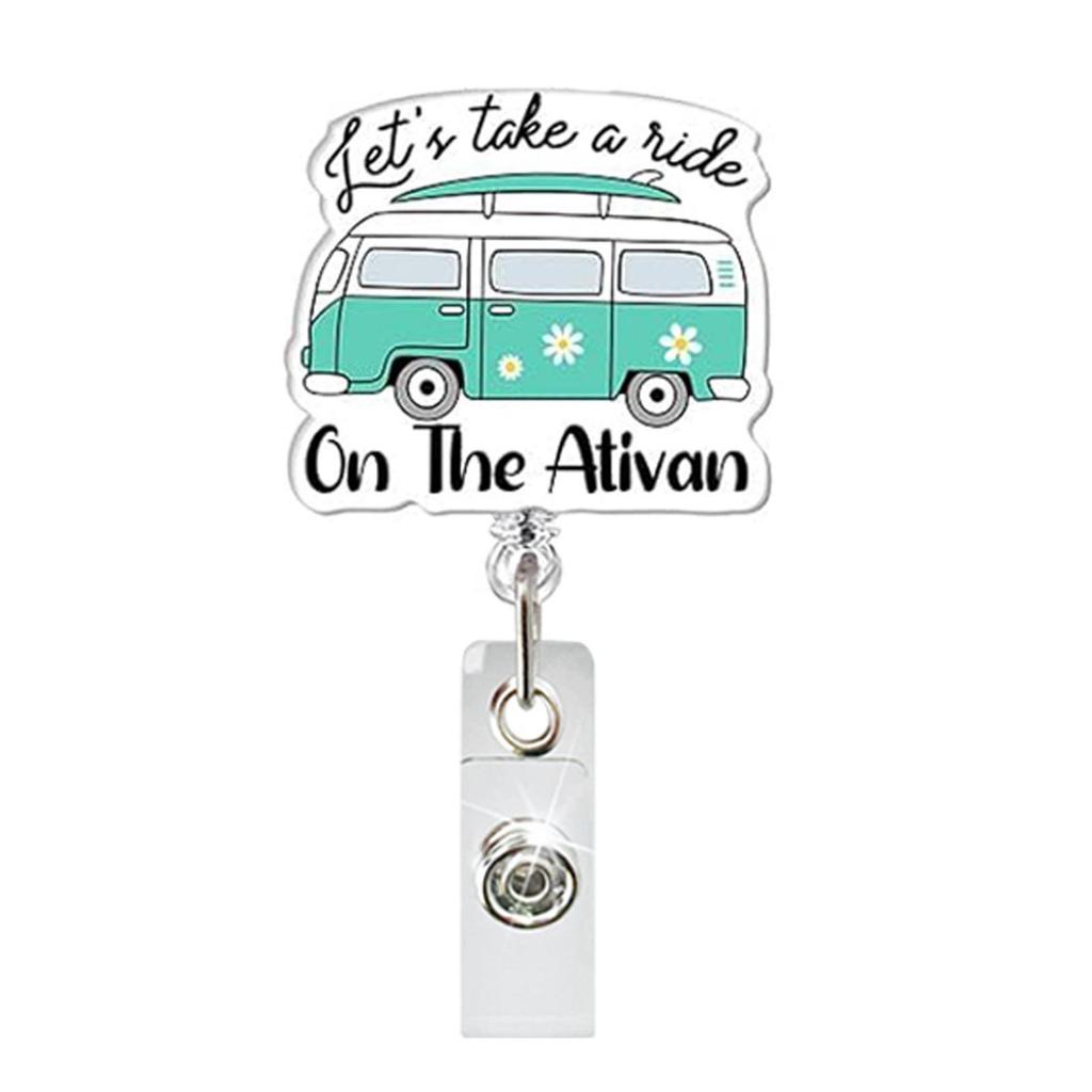 Set of 24 Glitter Acrylic Retractable Badge Holders for Work ID Cards