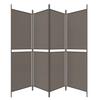 4 Piece Anthracite Folding Screen 200 X 180 Cm Fabric