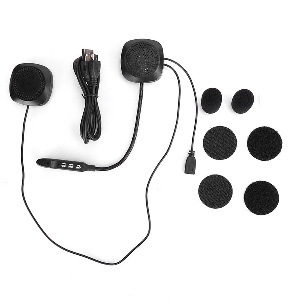 Bluetooth 5.0 Motorcycle Helmet Headset Stereo Hands Free Call Headphone with Mic