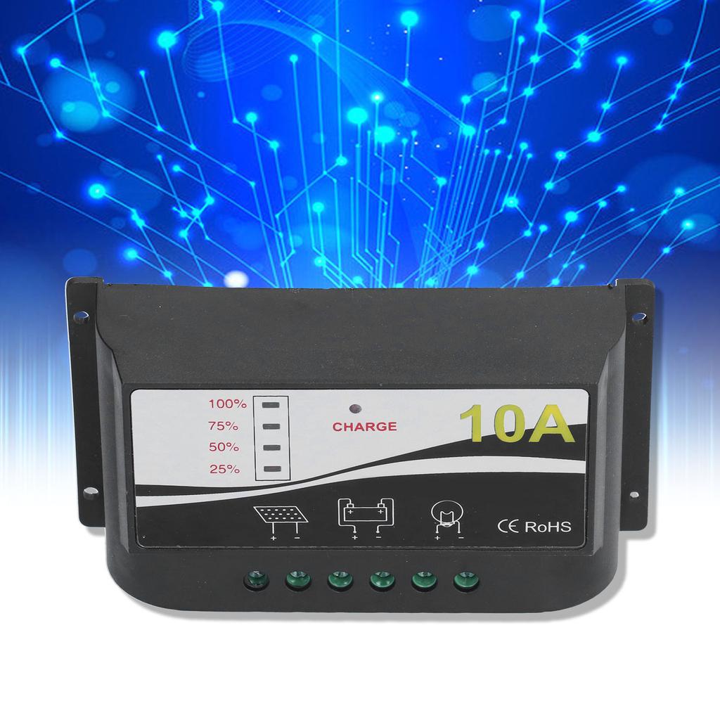 Solar Charge Controller Regulator Durable ABS Housing Solar Panel Charger Discharge Regulator 12V 24