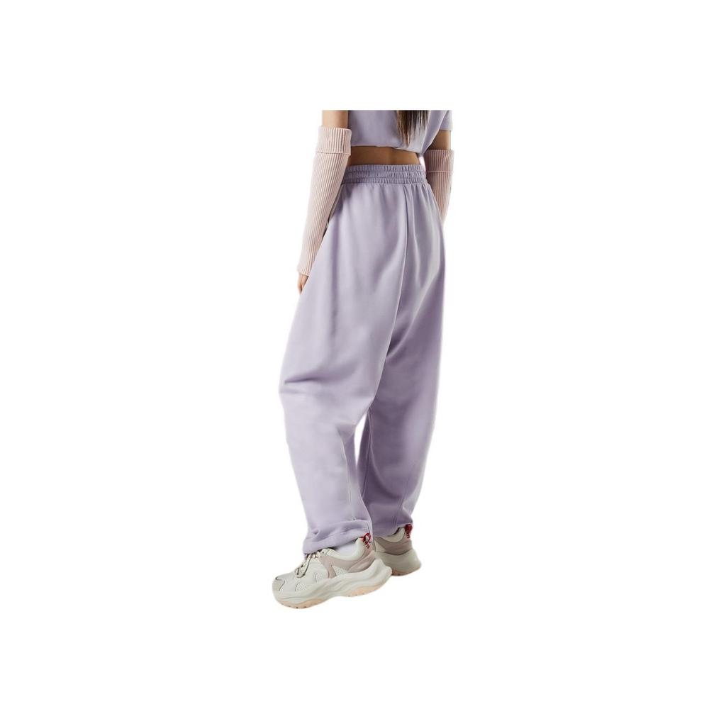 Adidas Interlock Dance Joggers with Three Stripes and Loose Knit Design Women Bottoms Silver Purple JI9782