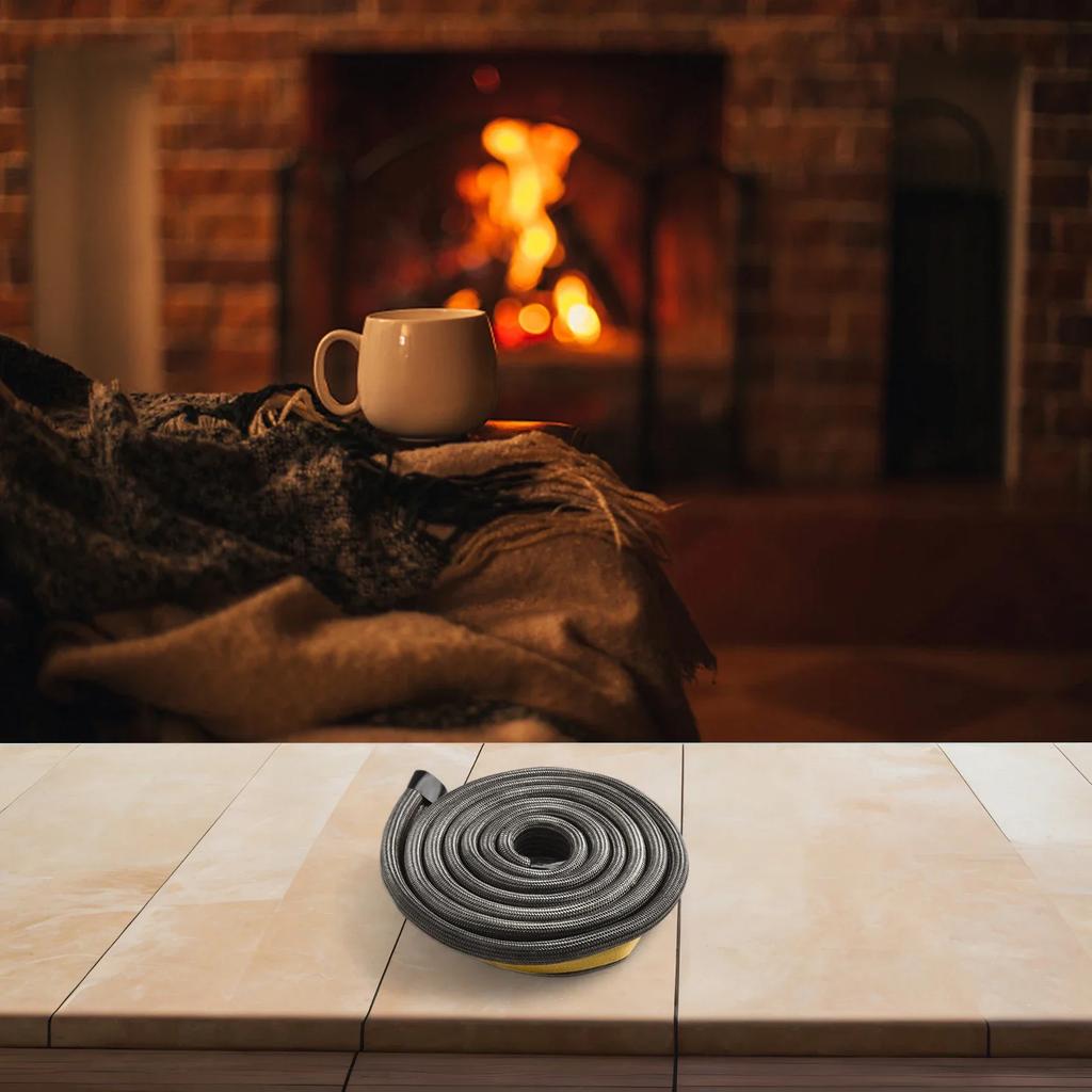 Fiberglass Stove Rope 2m Length 10mm Flat and Round Design for Heat Resistant Seal On Home Stoves Ovens and Fireplaces