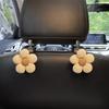 2PCS Cute Cartoon Flower Car Seat Back Hooks Storage Vehicle Headrest Organizer Hanger for Groceries Bag Handbag Auto Decor