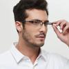 Men's Business Half-frame Myopia Glasses Frame Anti-blue Light Flat-light Glasses Trendy Square Presbyopic Glasses for Business