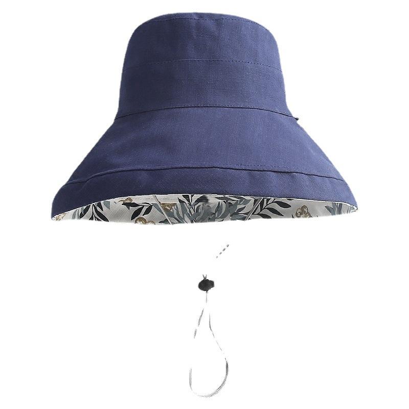 Women's Spring and Summer Sunscreen Sunshade Fisherman Hat Temperament Round Top Beach Hat