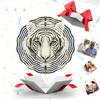 Mandala Lasergeschnittener Windspinner Outdoor Gartendekor Weißes Tiger Muster 2D Dynamisches Metall Windspiel Hängend Rotierend Klassischer Stil mit