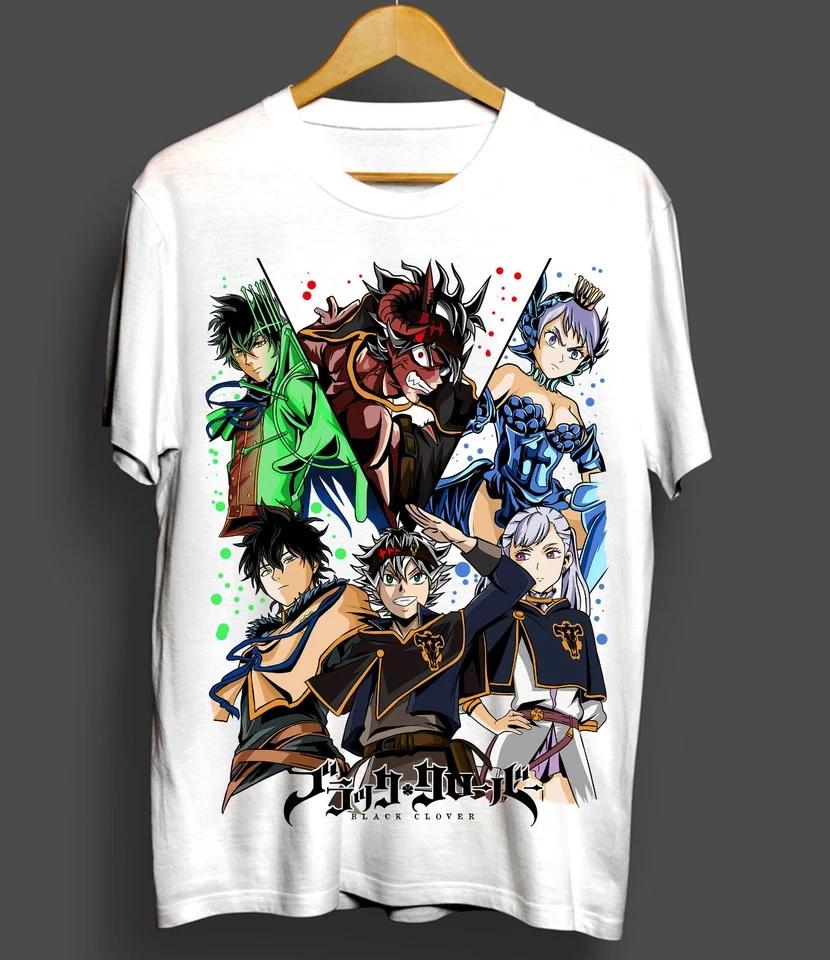 Black Clover Asta Yuno Tshirt ComicBullMagicDemonYamiAnime TShirt White S