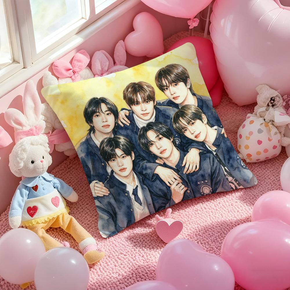 Kpop RRRRIIZESS Cushion Cover Pattern Printed Pillowcase for Living Room Sofa Cushion Cover Bedroom Decor