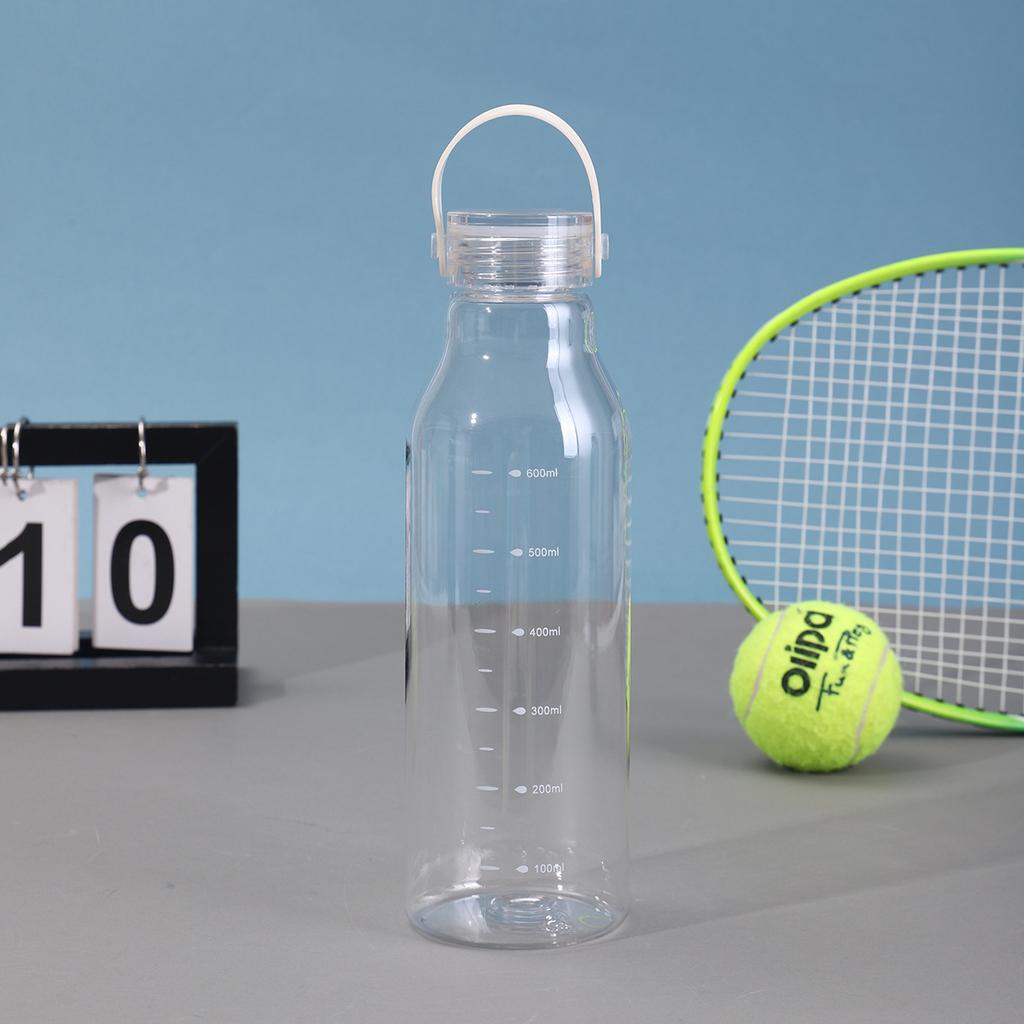 Water bottle new high value large capacity simple plastic cup high temperature anti drop graduated cup outdoor sports portable water cup