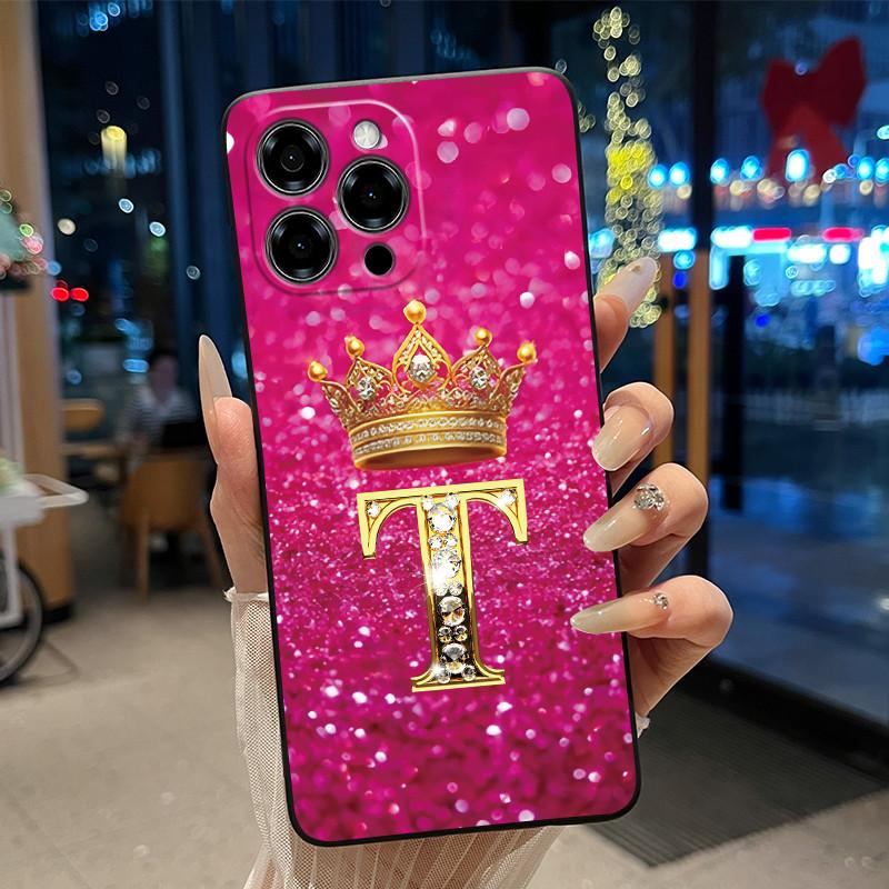 Glitter Crown Lucky Letter Pattern Shockproof Couple Phone Case For Doogee Note 58 58 Pro Casing Soft Silicone Black Cover