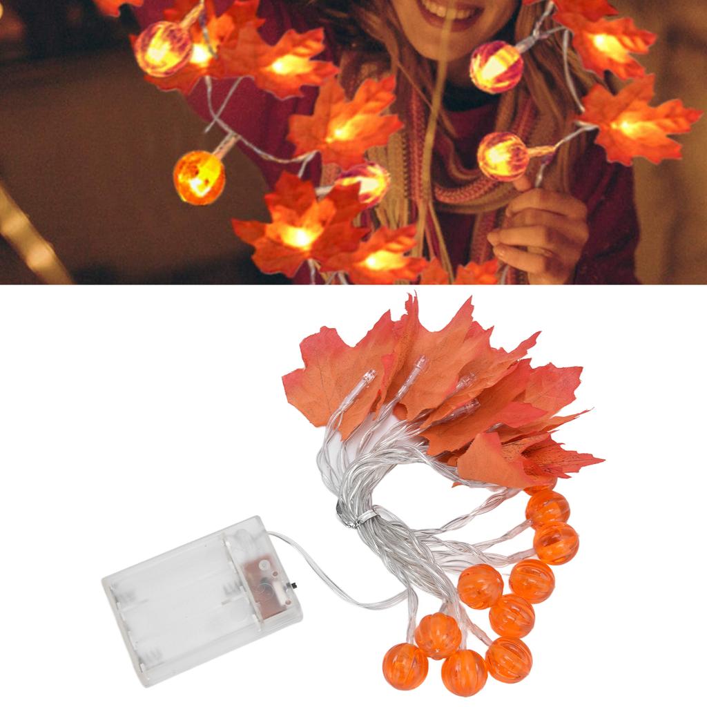 Maple Leaf String Light with Constant Light Flashing Dual Modes Indoor Outdoor Holiday Party Decors(  9.8ft 20LED )