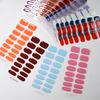 16Tips Semi-Cured Gel Nail Sticker Pure Color UV/LED Lamp Gel Nail Polish Wraps Long-Lasting Nail Strips Patch Nail Decoration