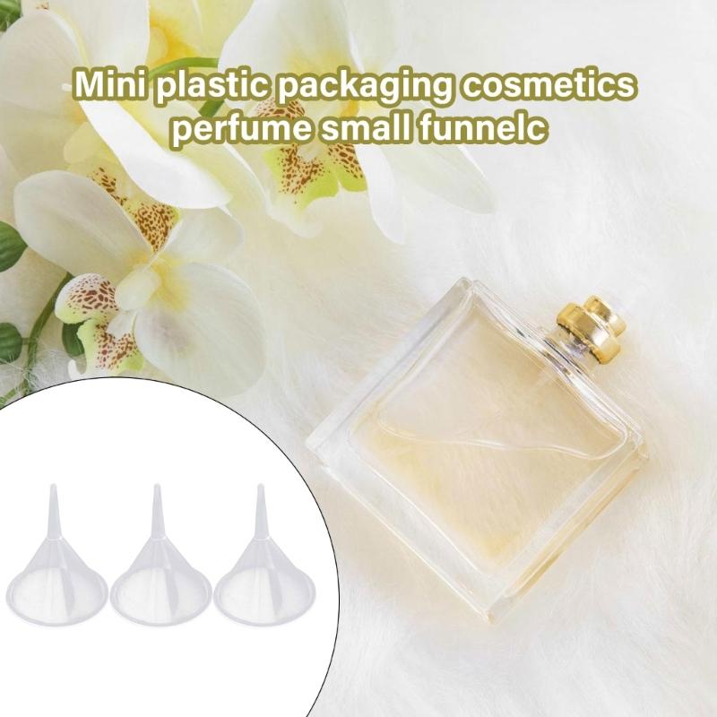 3 Pieces Clear Funnel Perfume Funnel Small Funnel Plastic Funnel for Lab Water Bottle Powder Filling Bottles