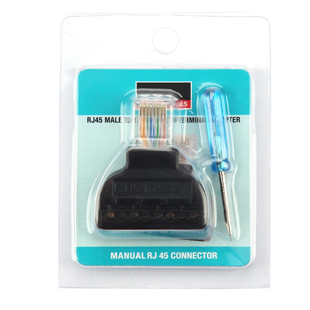 

2 шт. RJ45 штекер на 8-контактный AV винтовой клеммный адаптер блок преобразователя разъем CCTV