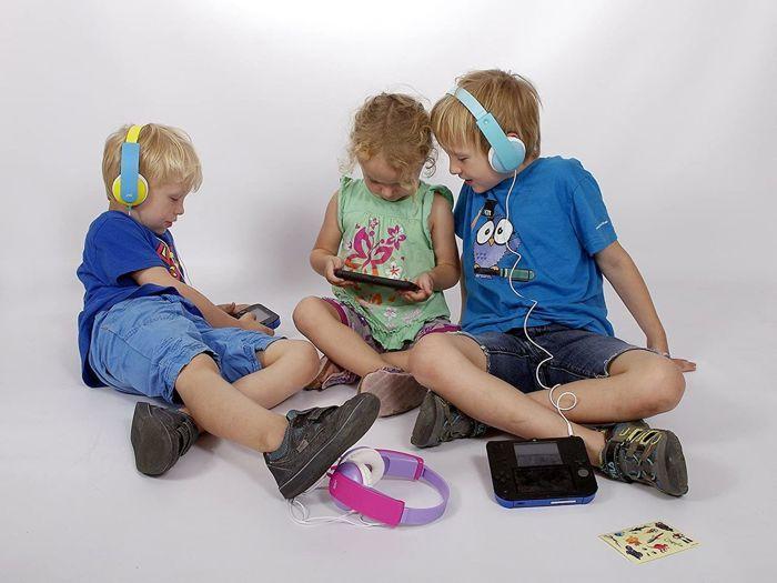 Hodetelefoner for barn Tinyphone rosa og lilla JVC HA-KD7-P-E