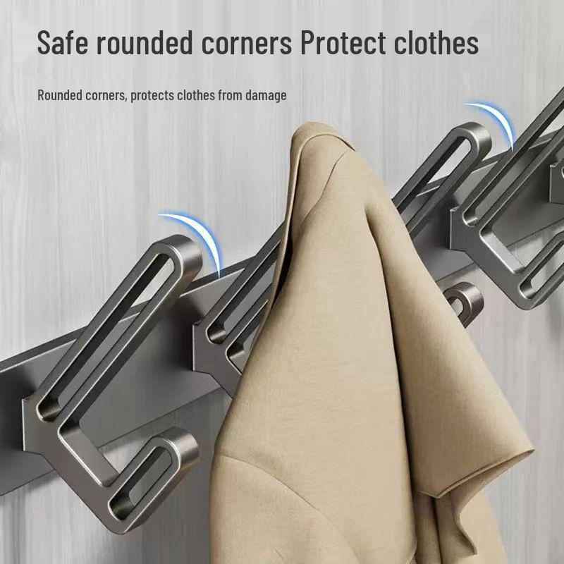 Wall-Mounted Coat and Clothes Hook – No-Punch Behind-Door Wardrobe Rack for Entrance and Hallway