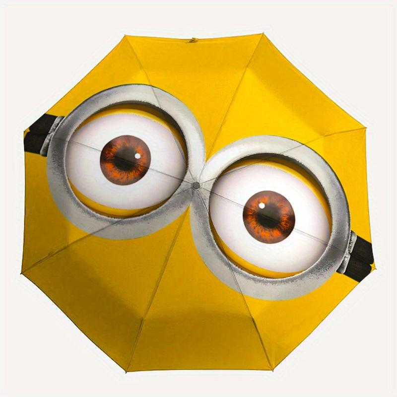 

1pc Minion Face Automatic Opening/closing umbrella, Compact Travel Umbrella - - Festive Accessory, Sturdy Ribs yy250807091