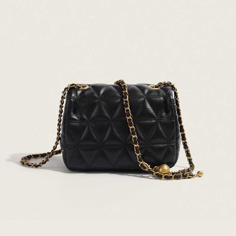 bag women's new crossbody bag bag summer fashion with small gold ball diamond lattice chain small square bag