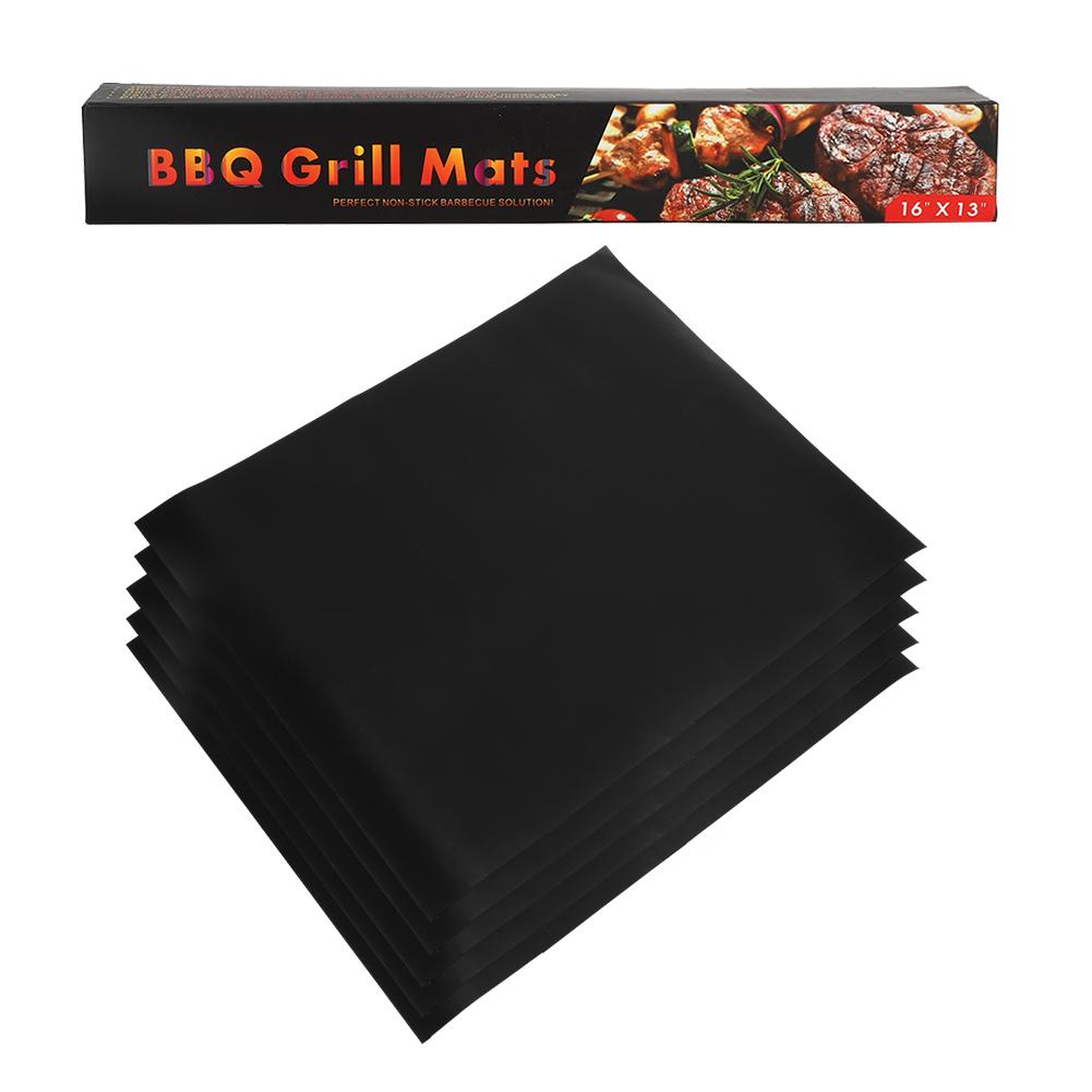 5PCS BBQ Mats Reusable Grill Cooking Pad for Household Kitchen Outdoor Barbecue Use