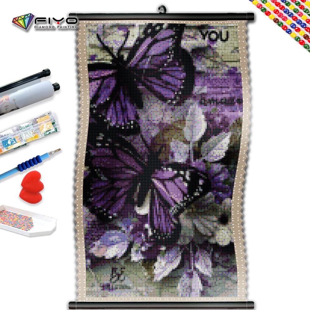 

5D DIY Рамка Алмазная вышивка Фиолетовая бабочка Картина Цветок Полная дрель Квадратная мозаика Животные Украшения для дома