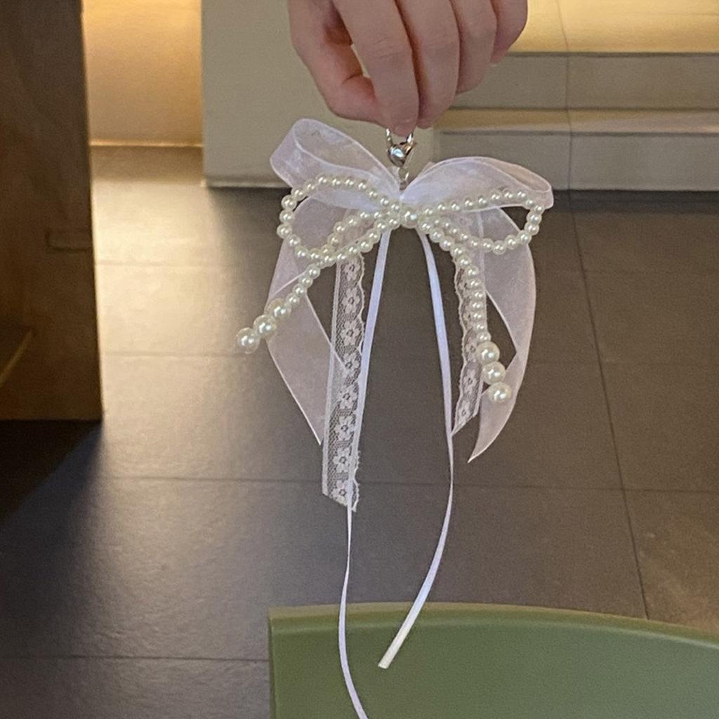 Elegant Phone Charm Chain Bag Pendant for Backpack Purse Wallet Stylish Ribbon Bowknot Keychain Accessory for Women