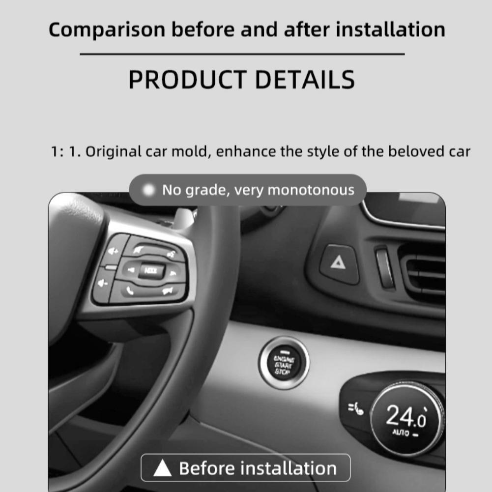 1PCS New Car Push Start Button Decoration Metal Joystick Cover For One Key Start Switch Protection Safe Creative Accessories