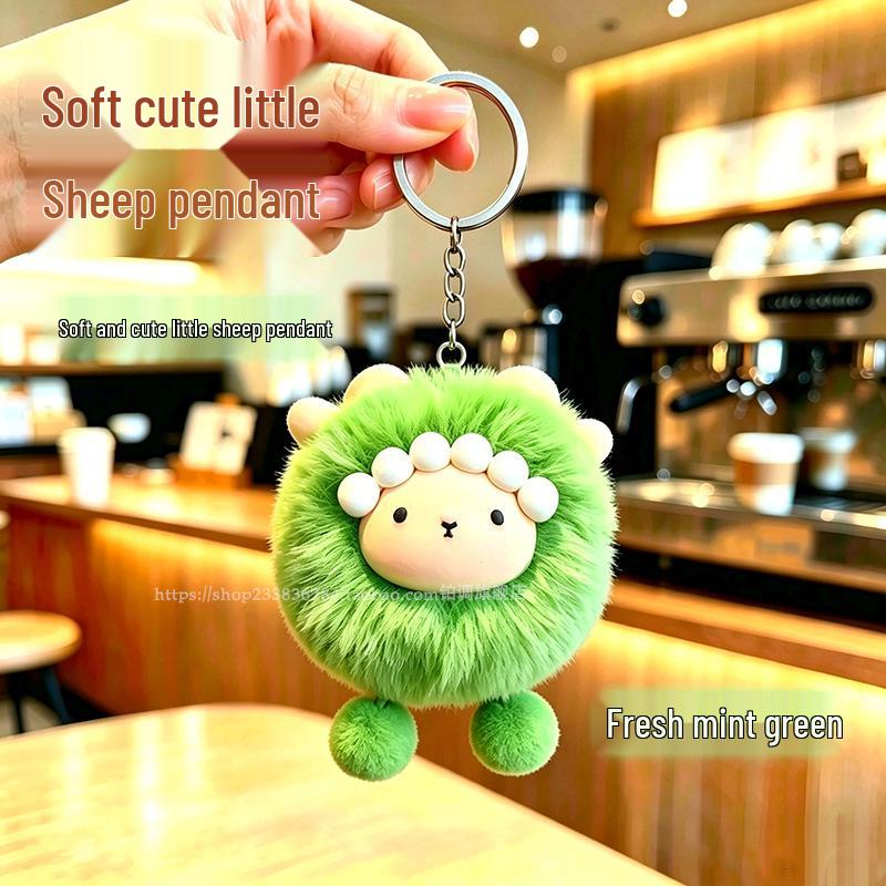 Year of the Sheep Lamb Keychain: Cute Plush Pendant for Students' Bags