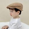 Embroidered Letter Baby Beret Hat Drawstring Newsboy Cap Adjustable Kids Peaked Cap  Girl