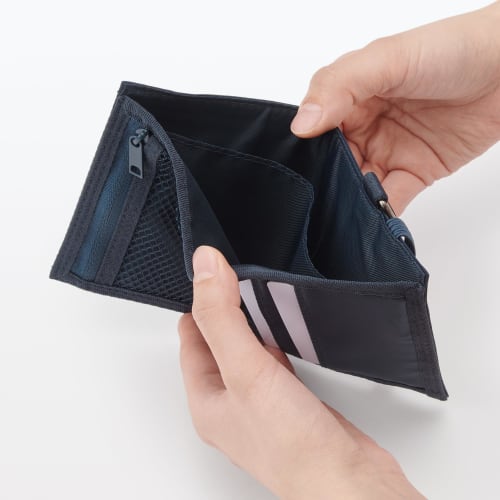 MUJI Polyester Travel Wallet Navy Approx. 11 X 9.5cm Ohg83a3s