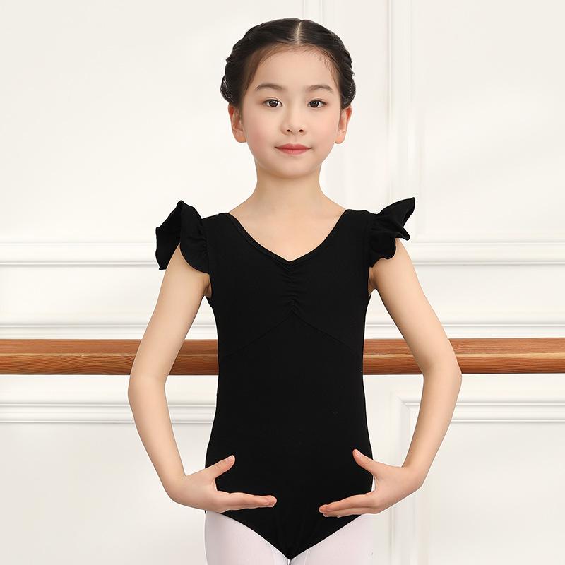Girl's Short Sleeve Ballet Dance Skirt - Summer One-Piece Training Outfit