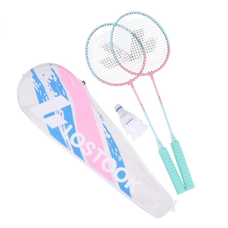 Eisenlegierung Badminton Schläger Mit 3 Nylon Federbällen/1 Tragetasche Für Anfänger Langlebiges Badminton Set Sport Fitnessgeräte