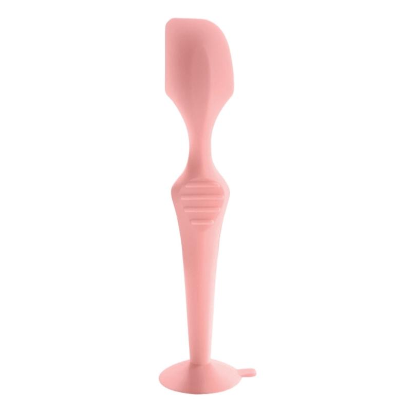 

Silicone Diaper Cream Spatula Portable Scraper Handheld Scraping Spoon with Suction Base for Gentle Baby Skin Care розовый