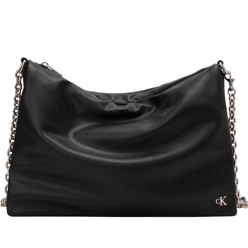 

Calvin Klein Casual Commuter Metal Letter Zipper Chain Synthetic Material Crossbody Bag Medium Women Bags Space-Black DH3575-001 001-Space Black,Basic Set (Bag)