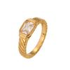 Ins Stainless Steel Zircon Ring Women's Niche Design Fashion Ring Light Luxury Personality Tail Ring