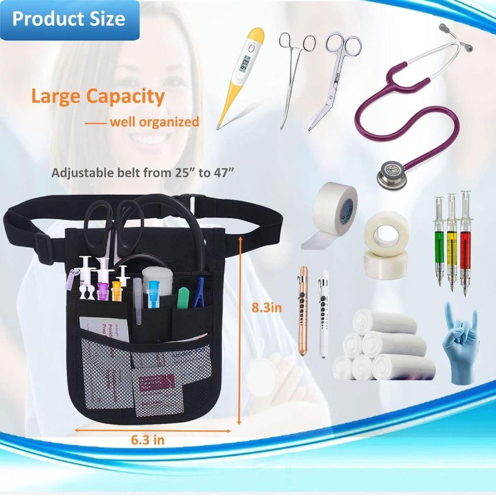 Multi-Compartment Nurse Organizer Belt Large Capacity Pets Accessories Bag Nursing Supplies