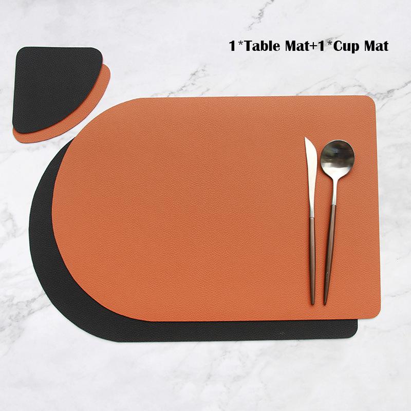 Buy Creative Home Pu Leather Dining Table Mat Cup Mat Set Kitchen Hotel