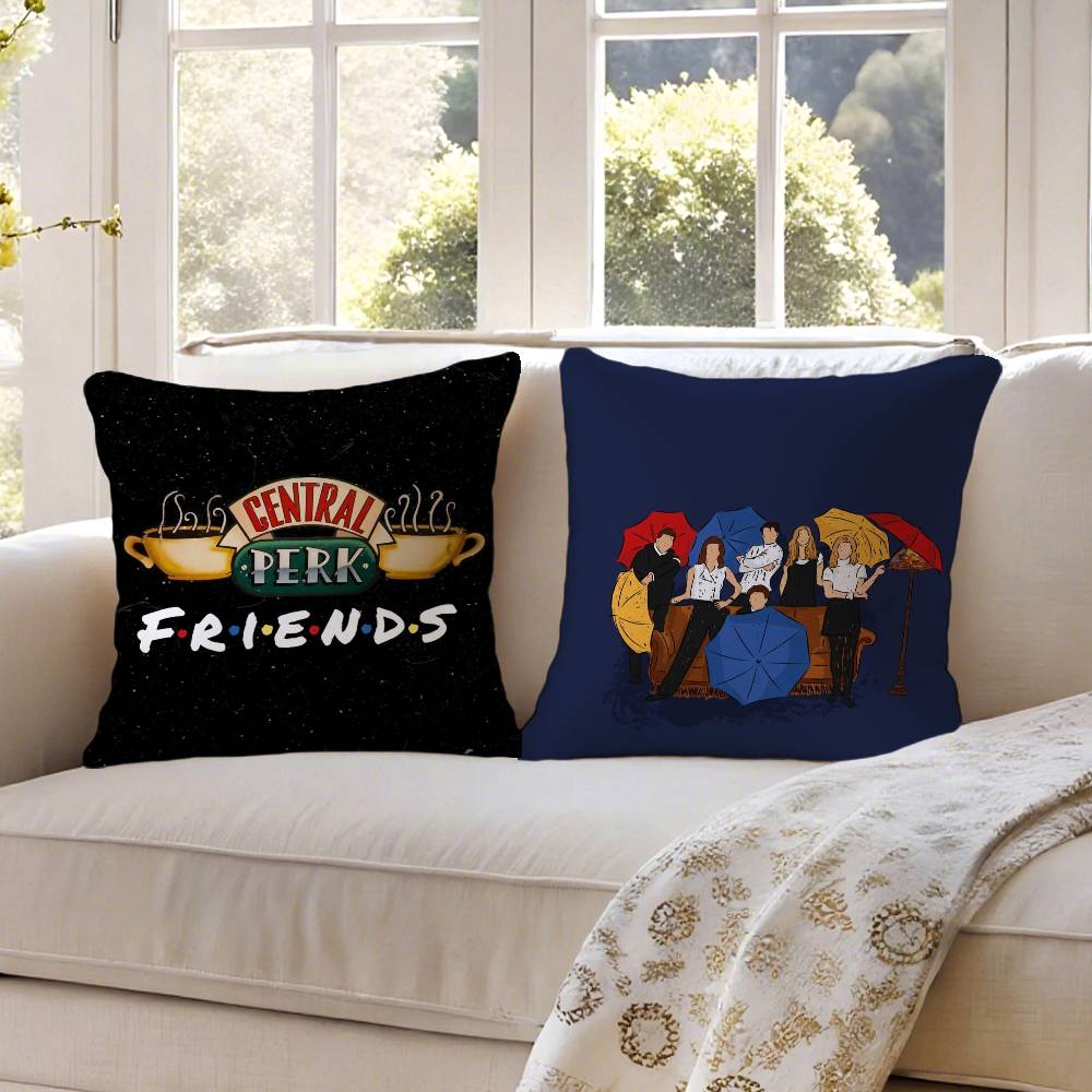 Klassische TV-Shows Friends-Berühmter Kissenbezug Milbenabweisender Kissenbezug Verdeckter Reißverschluss Seidiger Kurzplüsch Sofakissenbezug