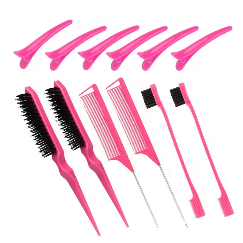 3/12Pcs Double Sided Hair Edge Brush Set Hair Styling Comb Control Brush Accessories Hairline Brush Comb Styling Partition Comb