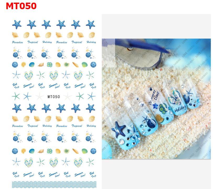 3D New Summer Coconut Beach Nail Stickers Ocean More Variety Flowers Nail Art Sticker Tattoo Decals Decorations