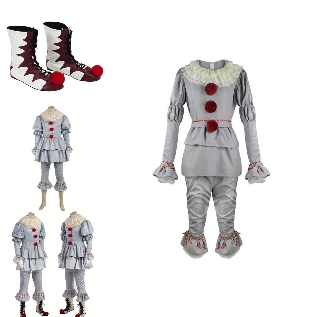 Stephen King's It Scary Clown Joker Pennywise Cosplay Costume Halloween Outfits Perfect Stitching And Exquisite Workmanship