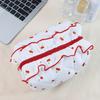Large Capacity Ruffle Makeup Bag Cherry Printed Wash Storage Bag Sweet Toiletry Organizer  Skincare