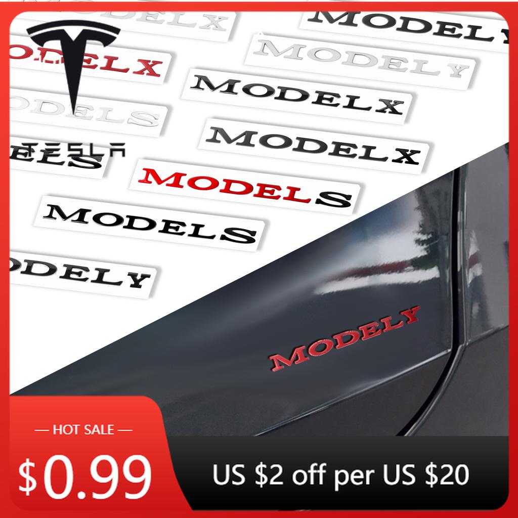Autoaufkleber 2025 Neu Tesla 1 Stück ABS 3D Buchstaben Model Y Logo Chrom Schwarz Aufkleber Auto Heckklappen Abzeichen Emblem Für Tesla Model S M