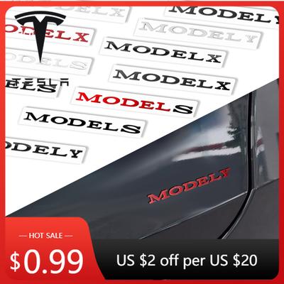 Autoaufkleber 2025 Neu 1 Stück ABS 3D Buchstaben Model Y Logo Chrom Schwarz Aufkleber Auto Heckklappen Abzeichen Emblem Für Tesla Model S M