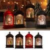 Decorazioni stagionali invernali per la casa Lanterna da neve di Natale a batteria con acqua vorticosa e glitter Vintage da scrivania Festività Arredamento morbido Babbo Natale